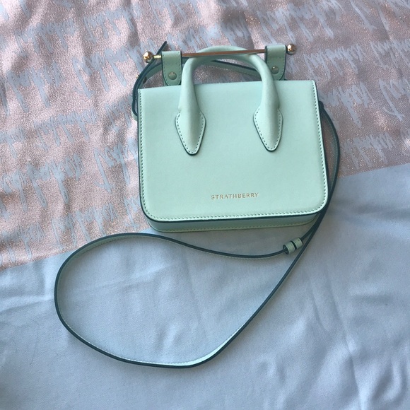 Strathberry baby blue mini purse w/ silver detail - Picture 5 of 10